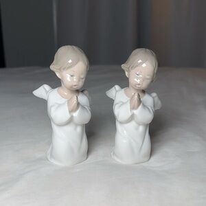 Vintage lladró Porcelain Angel Praying Figurines #4538 - Set Of 2